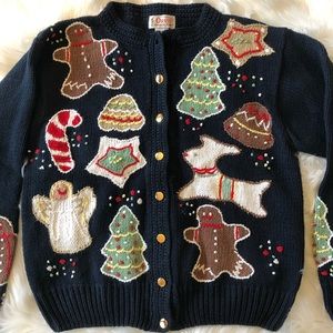 Vtg Orvis Christmas Sweater Gingerbread 